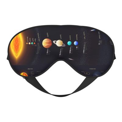 Solar System Jupiter Saturn Print Sleep Mask,Night Blindfold, Soft Eye Shade Cover for Women Men,for Travel Nap Meditation