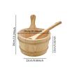 Sharplace 4L Wooden Sauna Bucket and Ladle, Portable Bath Bucket Tub Barrel SPA Steaming Bathroom Tool Sauna Accessories for Home Bath view 2