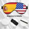 American Spain Flag Print Sleep Mask,Night Blindfold, Soft Eye Shade Cover for Women Men,for Travel Nap Meditation view 4