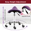 Hydraulic Saddle Stool on Wheels for SPA Massage, Modern Swivel Rolling Seat/Salon Chair, Balance Chair for Healthy Back - Beauty Chair for Comfort view 3