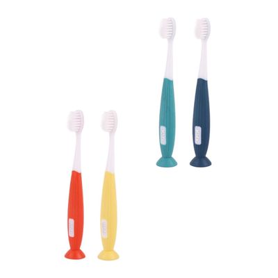 HAPINARY 4pcs Boy Girl's Oral Care Brush Bristles Non-Slip Handle Ergonomic Design Toothbrush for Years Old