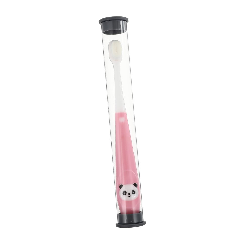 FOYTOKI Children Tooth Brush Kid Toothbrush with Storage Bucket Supple Bristles Safe for Kids Teeth Simple Shape for Babies and Children