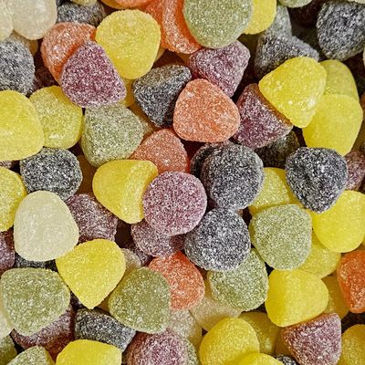 Taveners Retro Fruit Flavour Pick & Mix Sweets In Silver Foil Gift Pouch (American Hard Gums, 500g)