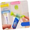 Healvian 5pcs Rolling Toothpaste Squeezer Dispenser Suction Cup Wall Mount Holder for Bathroom Home Travel Hygiene Random Color view 3