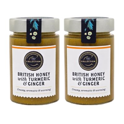 British Honey with Ginger & Turmeric by M&S, 250g (2 Pack)