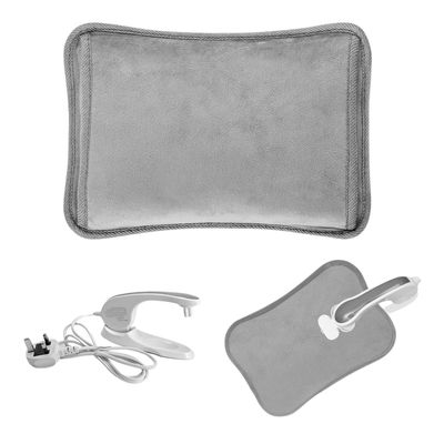 ADEPTNA Comfy Rechargeable Electric Hot Water Bottle with Hand Warmer Pouch - Easy Plug-in with Overheat Protection and Energy Efficiency (Grey)
