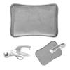 ADEPTNA Comfy Rechargeable Electric Hot Water Bottle with Hand Warmer Pouch - Easy Plug-in with Overheat Protection and Energy Efficiency (Grey) view 1