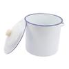 COLLBATH Enamel Bucket White Large Capacity Acid Resistant Rice and Water Storage Container Wear Resistant Easy to Carry Suitable for Kitchen and Outdoor Use view 1
