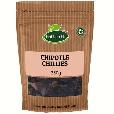 Dried Whole Chipotle Chillies 250g by Hatton Hill | Smoky, Perfect for Authentic Flavour & Heat