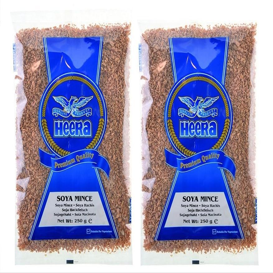 Heera Soya Mince 250g  Protein-Rich Plant-Based Meat Substitute for Healthy and Delicious Meals (Pack of 2)