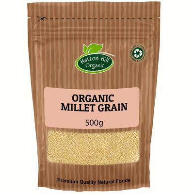 Organic Millet Grain 500g by Hatton Hill | Nutritious & Versatile Wholegrain for Cooking and Baking
