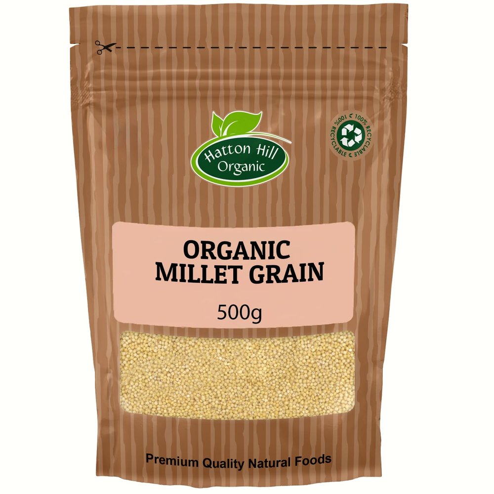 Organic Millet Grain 500g by Hatton Hill | Nutritious & Versatile Wholegrain for Cooking and Baking
