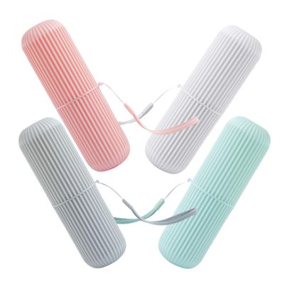 HOMOCONO 4pcs Portable Travel Toothbrush Organizer and Toothpaste Holder with Good Protection Effects, Sturdy Pp Material, for Bathroom Counter and Hotel Use