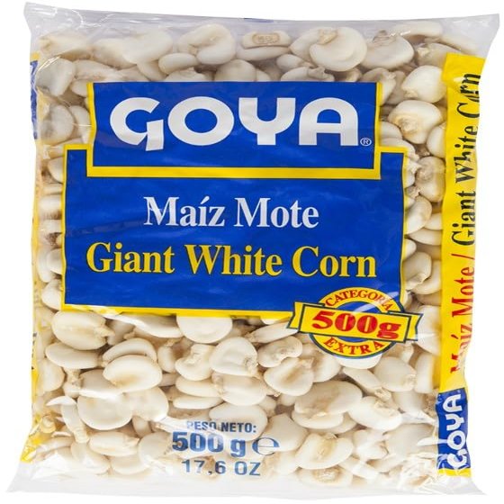 Goya Giant White Corn 500g (Pack of 1) | Maz Mote | 100% Giant White Corn | Authentic Latin Ingredient for Pozole, Soups & Stews | Premium Quality, Mild Flavour & Hearty Texture