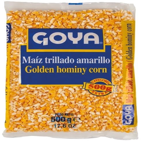 Goya Golden Hominy Corn 500 g (Pack of 1) | Maz Trillado Amarillo | 100% Golden Hominy Corn | Authentic Latin Ingredient for Soups, Stews & Traditional Recipes | Rich Texture & Natural Flavour