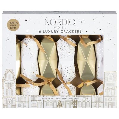 Hexagonal Luxury Crackers 6 X 8" - Take Your Festive Celebrations To Elegant New Heights With These Nordic Noel Hexagonal Luxury Crackers.
