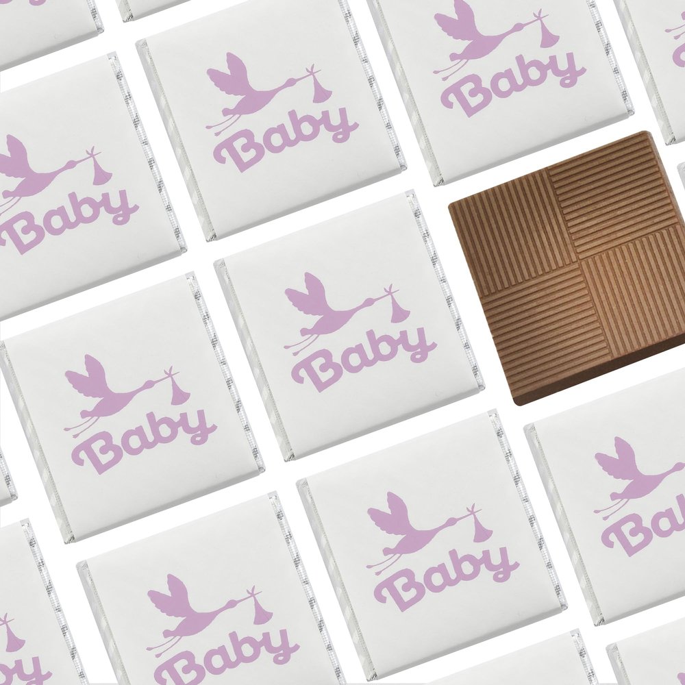 Burmont's Premium Gender Reveal Baby Shower Christening GIRL Chocolate Neapolitans (25 Chocolates)