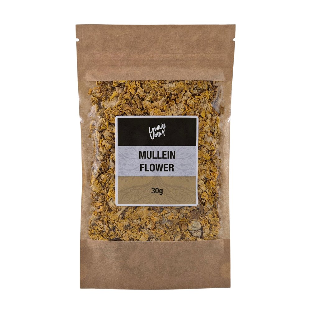 Lowhill Valley Mullein Flower Herbal Tea - Soothing and Delightful  100% Pure Naturally Grown Mullein Flower  Verbascum Thapsus  No Additives or Preservatives  30g