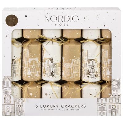 Nordic Noel Luxury Crackers 6pk - Add Some Scandinavian Charm To Your Christmas Tree Or Dinner Table With These Nordic Noel Luxury Crackers.