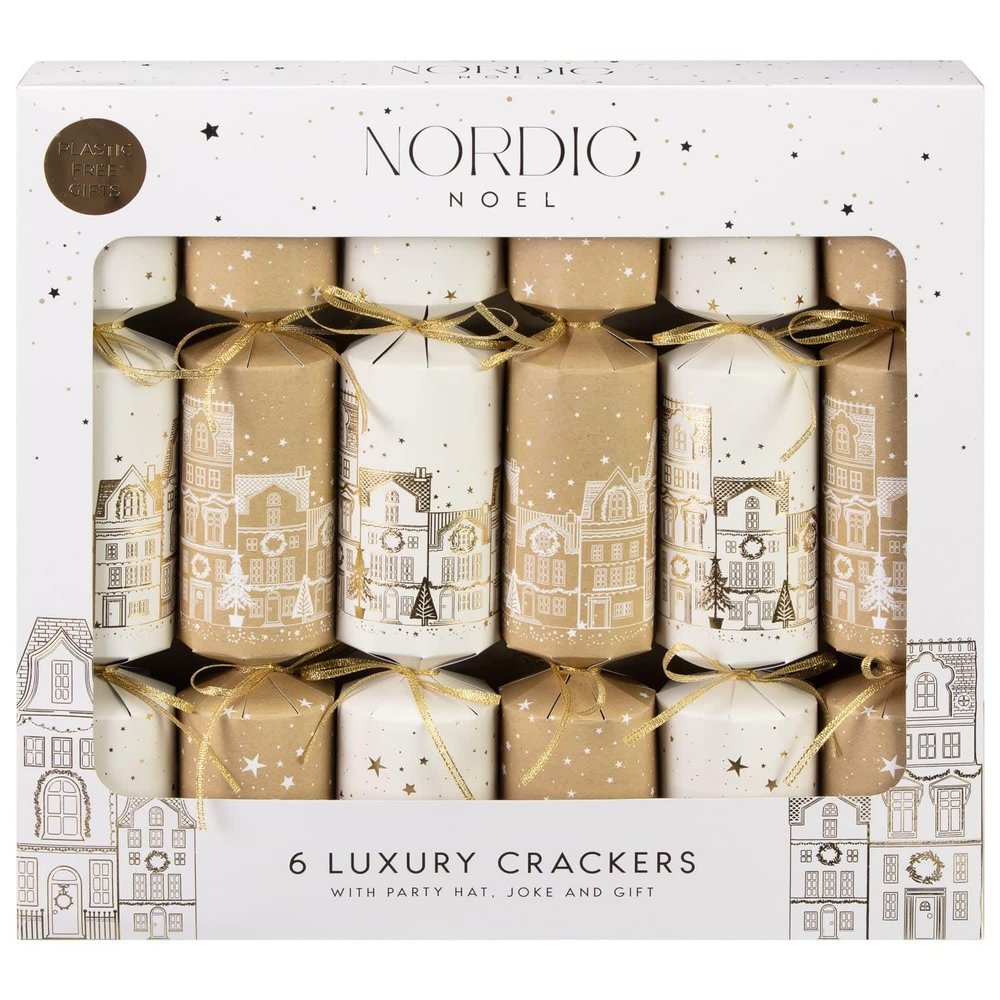 Nordic Noel Luxury Crackers 6pk - Add Some Scandinavian Charm To Your Christmas Tree Or Dinner Table With These Nordic Noel Luxury Crackers.