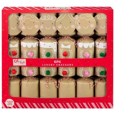 Gingerbread Luxury Crackers 6pk - Bring The Magic Of Christmas To Your Table Or Tree With This Pack Of Gingerbread Luxury Crackers