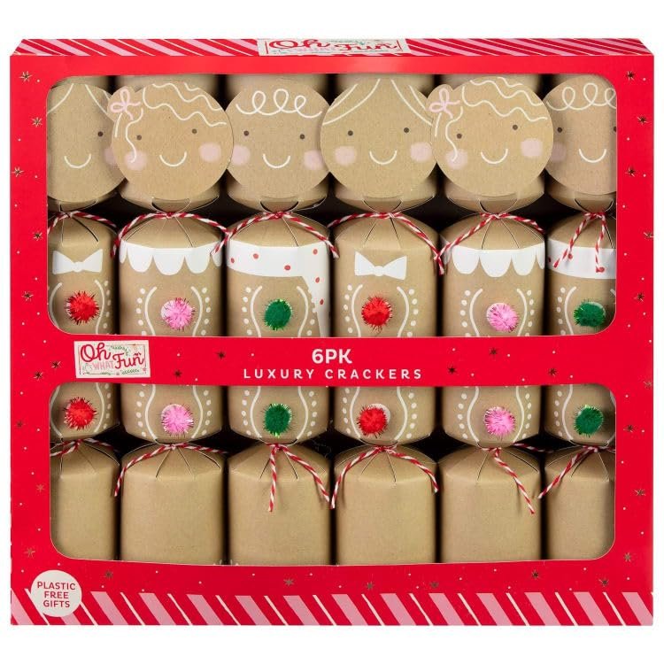 Gingerbread Luxury Crackers 6pk - Bring The Magic Of Christmas To Your Table Or Tree With This Pack Of Gingerbread Luxury Crackers