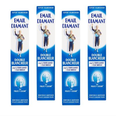 x4 Email Diamant Double Blancheur Whitening Daily Toothpaste Original Cosmetic - 75ml Large Size - 4 Tubes