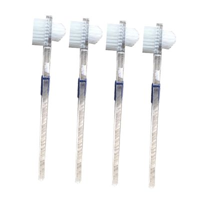 FRCOLOR Denture Brush Double-Sided Toothbrush 2pcs Pack False Teeth Cleaning Brush Denture Cleaning Tool for Oral Hygiene