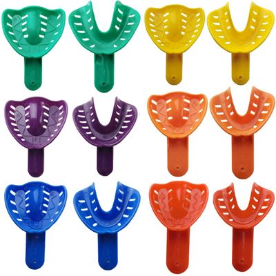 Fyozyon 12PCS Dental Impression Trays in 6 Sizes - Plastic Teeth Holders for Adults & Children - Comprehensive Dental Central Supply