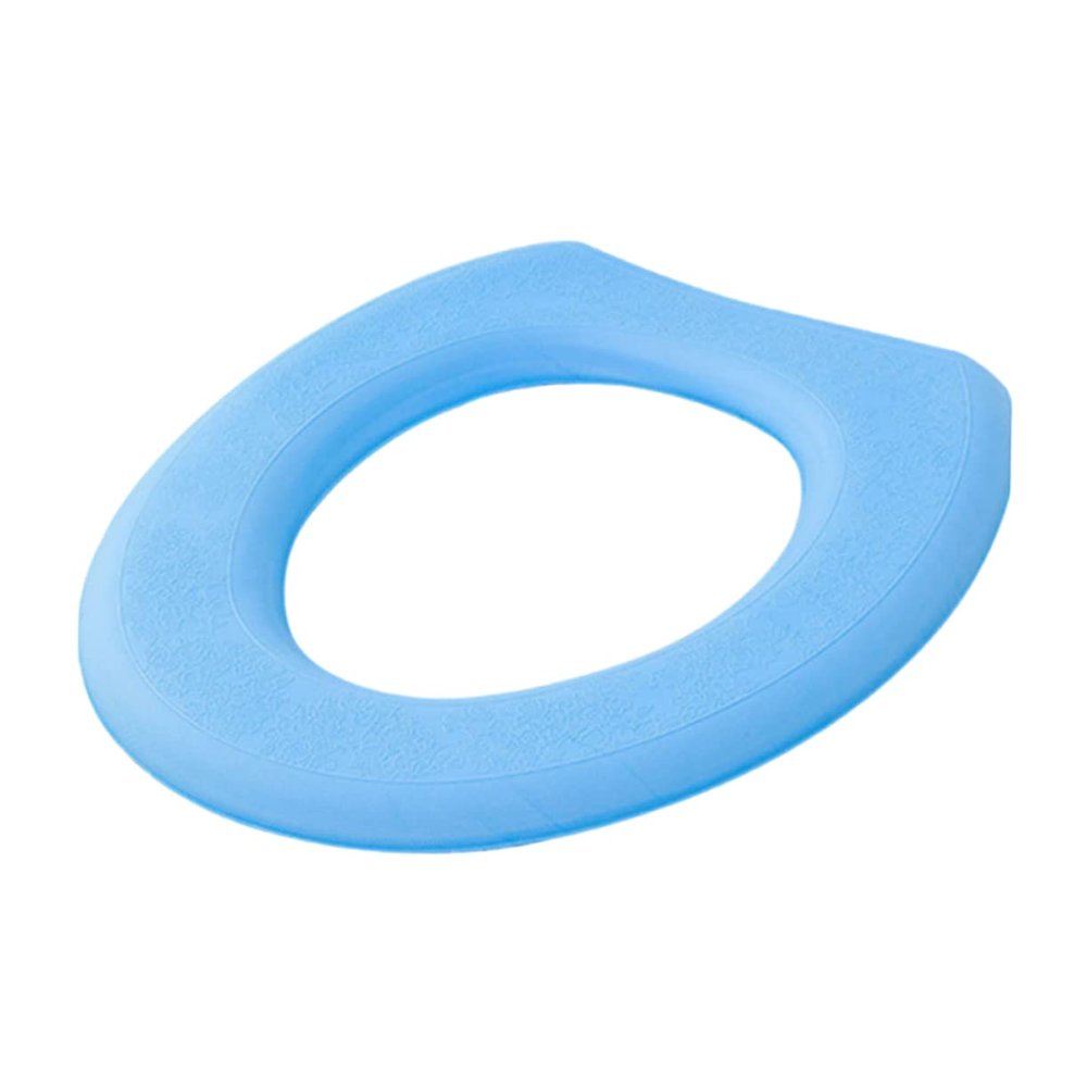 FOMIYES Toilet Seat Cover Thickening Eva Warm Paste Type Toilet Pad Supplies for Home Bathroom Blue