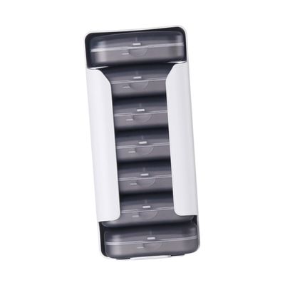minkissy Portable Medicine Organizer 28-Grid Weekly Pill Box 7-Layer Storage Case Grey