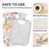 Hot Water Bottle with Soft Cover Pastel Colors Wildflowers Reusable Hot Water Bag Removable Hot Cold Pack for Pain Relief Bed Hand Feet Warmer 1 Liter view 3