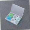 FRCOLOR 2pc Eyes Care Kit Lens Case Storage Jar Double Boxes Contact Lenses Tools Green for Months Replacement view 2