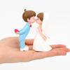 2pcs Cake Topper Miniature Scene Figure Sand Table Rustic Decoration Bride And Groom Figurine Wedding Cake Doll Engagement (Blue and White) view 2