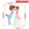2pcs Cake Topper Miniature Scene Figure Sand Table Rustic Decoration Bride And Groom Figurine Wedding Cake Doll Engagement (Blue and White) view 3