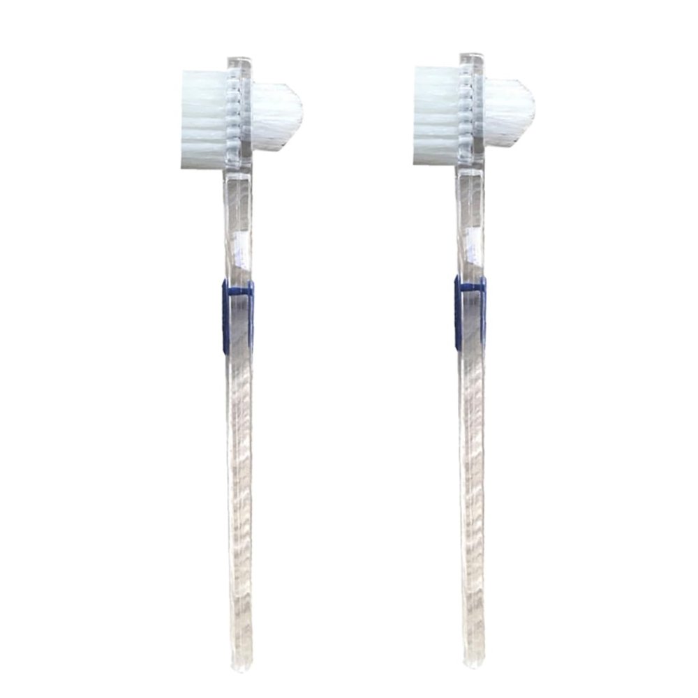 minkissy 2pcs Double-Sided Denture Brush False Teeth Brush for Cleaning Gentle Dentures Travel