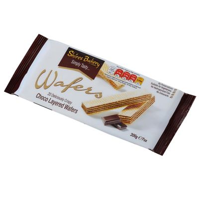 Shires Bakery | 20 Wafers per packet | Crispy & Delicious | 200g | Vegetarian -Friendly | Preservative-Free | (6 Packets, Chocolate Wafer)