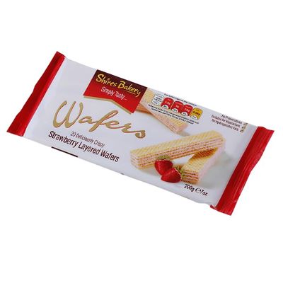Shires Bakery | 20 Wafers per packet | Crispy & Delicious | 200g | Vegetarian -Friendly | Preservative-Free | (3 Packets, Strawberry Wafer)
