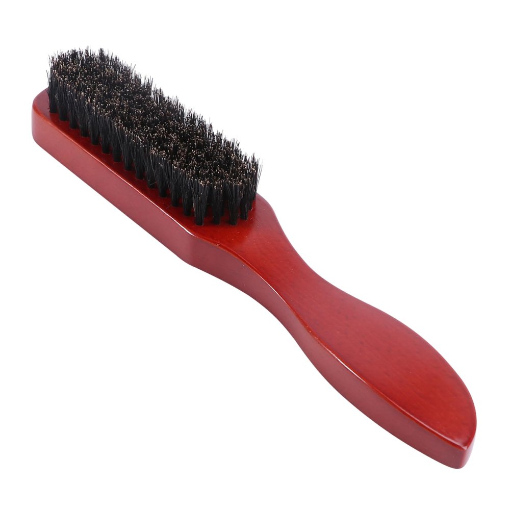 IWOWHERO Men's Beard Brush Natural Pig Bristles Solid Wood Handle Styling Brush Beard Accessories Personal Care Tool
