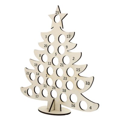 OKUMEYR Wooden Chocolate Stand Xmas Shelf Displaying Rack Decorative DIY Painting for Indoor Christmas Celebrations