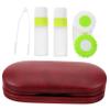 Healvian Red Double-Layer Lens and Eyeglass Case Bottles Portable Myopic Glasses Storage Box Travel Lens Kit for Home and On-The-go view 1