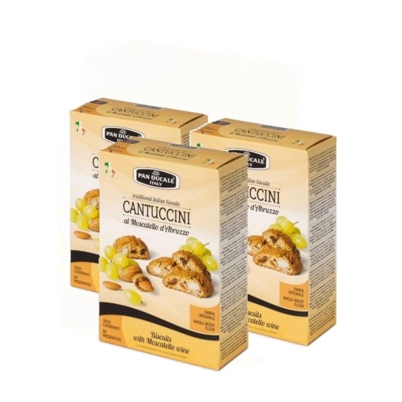 Pan Ducale - Cantuccini with Moscatello d'Abruzzo - Traditional crunchy biscuits - 3 x 200 g