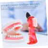 HOMOCONO 4pcs Denture Toothbrush Small Soft Bristle Double-Sided Mini Cleaning Brush for False Teeth Home and Travel Use view 2