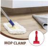 minkissy Mop Clip Accessories Mop Handle Part Mop Handle Accessories Mop Handle with Clamp Mop Replacement Holder Floor Mop Clamp Detachable Mop Clip Clamp Mop Handle Clip for Mop Pp Red view 3