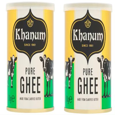 Khanum Pure Butter Ghee 200g | Premium Clarified Butter | Rich in Flavor & Aroma | Ideal for Cooking, Frying, & Baking | 100% Natural & Gluten-Free | High Smoke Point (Pack of 2)