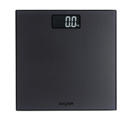 Salter Frosted Matt Bathroom Scale Electronic Digital Bodyweight Scale, 180kg/28st 3lb, LCD Easy Read Display, Step On Instant Accurate Readings, Neat Slim Storage, Includes Battery, SA00599CFEU12