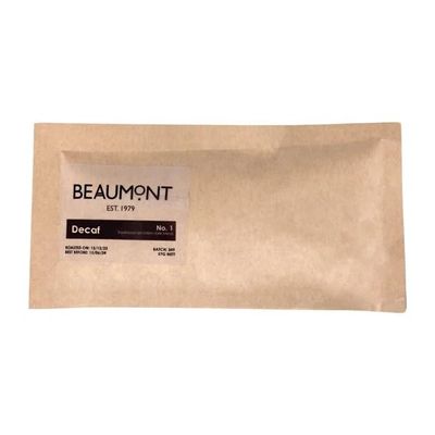 Beaumont No.4 Decaf Coffee Omni Grind 57g (50 Pack) - Decaffeinated Brazilian Hand-Roasted Coffee Rich Aroma and Smooth Taste HS539