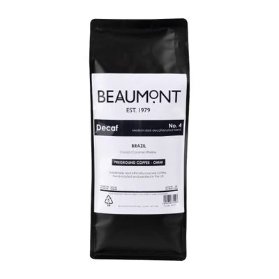 Beaumont No.4 Omni Grind Decaf Roasted Coffee 500g HS537 - Flavour Notes: Cocoa, Caramel, Praline HS537