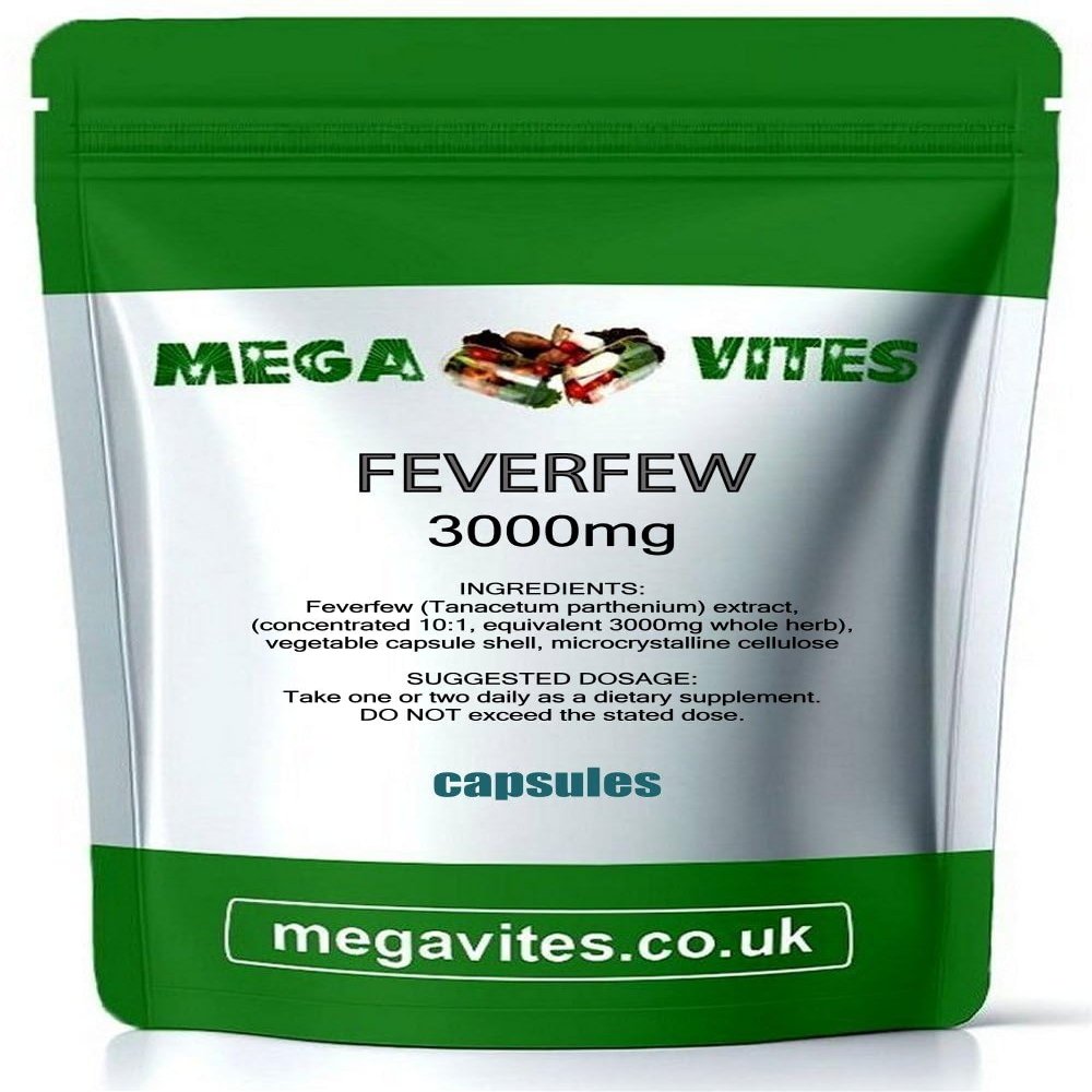 Feverfew Extract Capsules 3000mg x 365 - MEGAVITES AMINOLAB