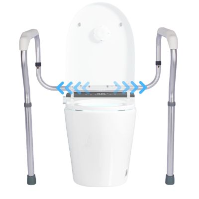 Toilet Grab Handles - Adjustable Toilet Hand Rail, Toilet Surround Safety Frame | Non Slip Toilet Aid Assist Rail, Aluminum Alloy Handicap Toilet Safety Rails for Disabled Elderly Pregnant Seniors